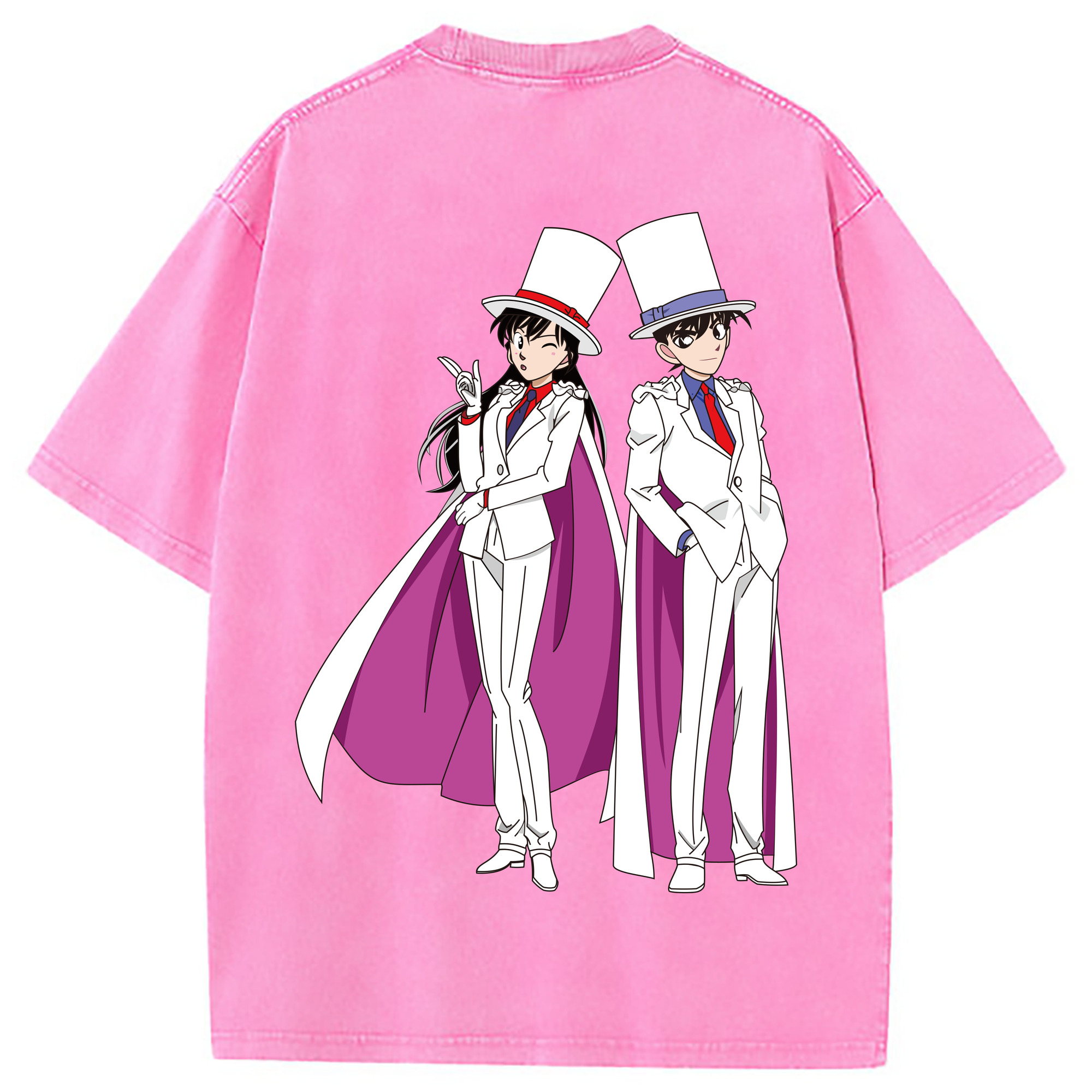 （画像用） 名探偵コナン くろば かいと Detective Conan Kuroba Kaito 綿100% ヴィンテージ風 半袖Tシャツ（背面プリント）